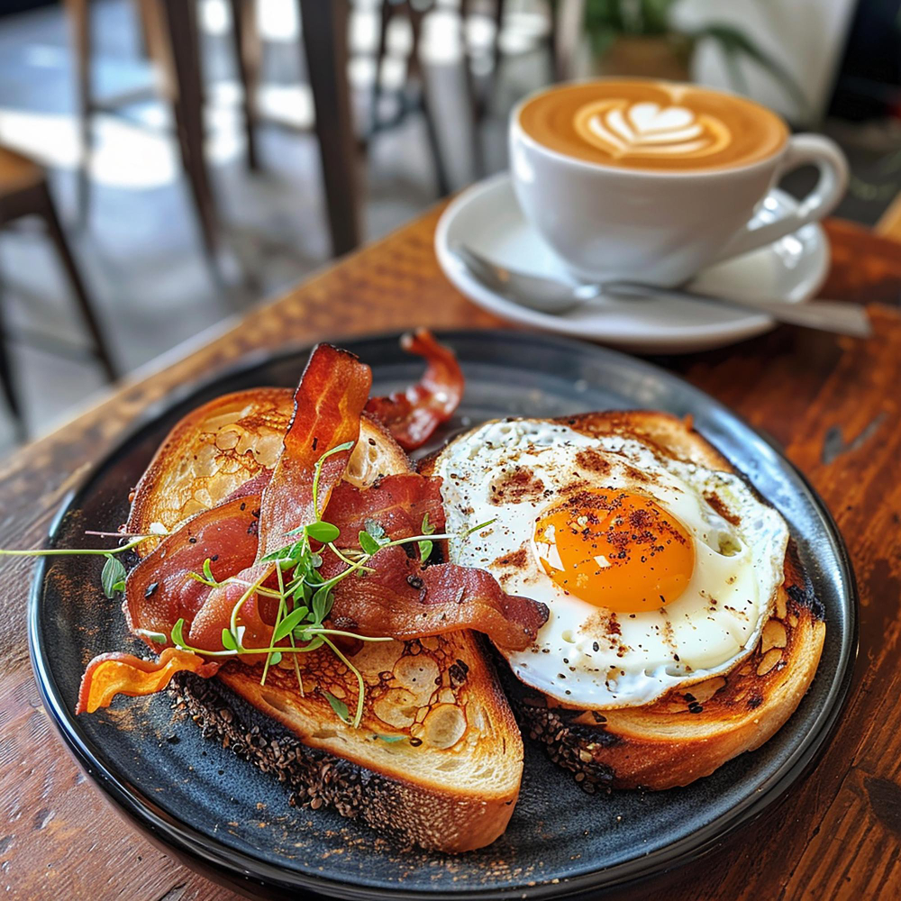 assiette pour le brunch et café